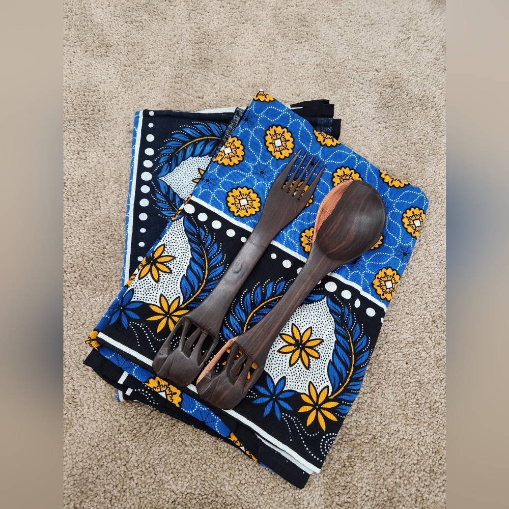 Tanzania Fabric & Handmade Serving Utensils from Africa